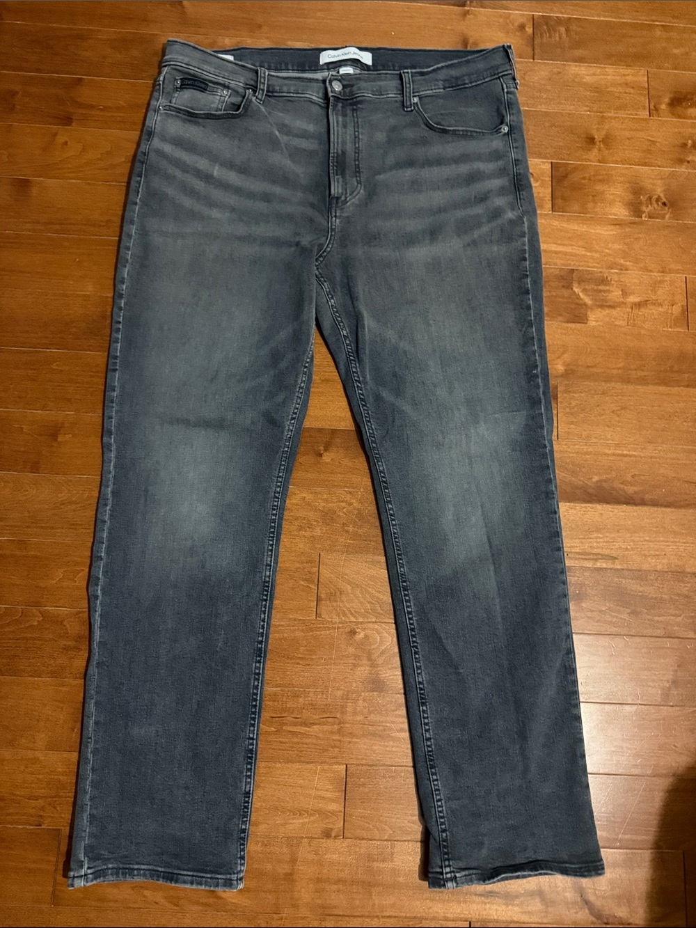 Calvin Klein Straight Leg Men's Grey Washed Jeans